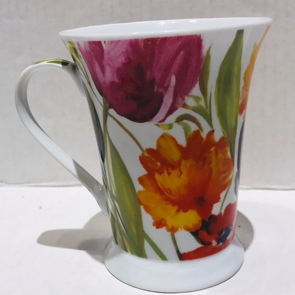 PIMPERNEL Tulips Peonies Floral Porcelain Mug - Picture 4 of 7